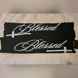 Black and White 'Blessed' Headband